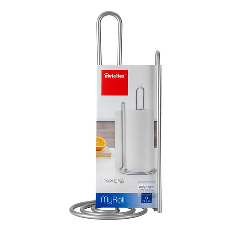 Suporte para Rolos de Papel de Cozinha Metaltex My-Roll Espiral Metal (ø15 x 32 cm) - EcoNest