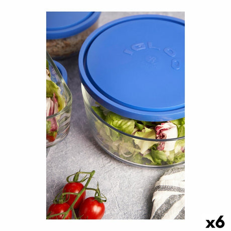 Lancheira Borgonovo Igloo Azul 2,2 L (6 Unidades) (Ø 22cm) - EcoNest