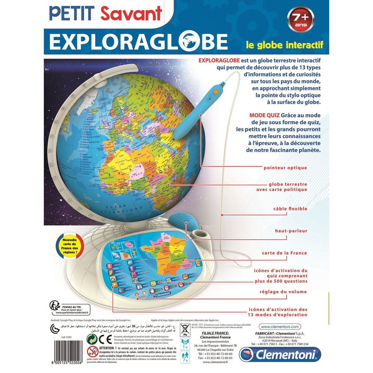 Globo Terrestre Interativo Clementoni FR - EcoNest