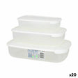 Conjunto de 3 Lancheiras Tontarelli Family Branco Retangular 29,6 x 19,8 x 7,7 cm (20 Unidades) - EcoNest
