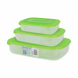 Conjunto de 3 Lancheiras Tontarelli Family Verde Retangular 29,6 x 19,8 x 7,7 cm (20 Unidades) - EcoNest