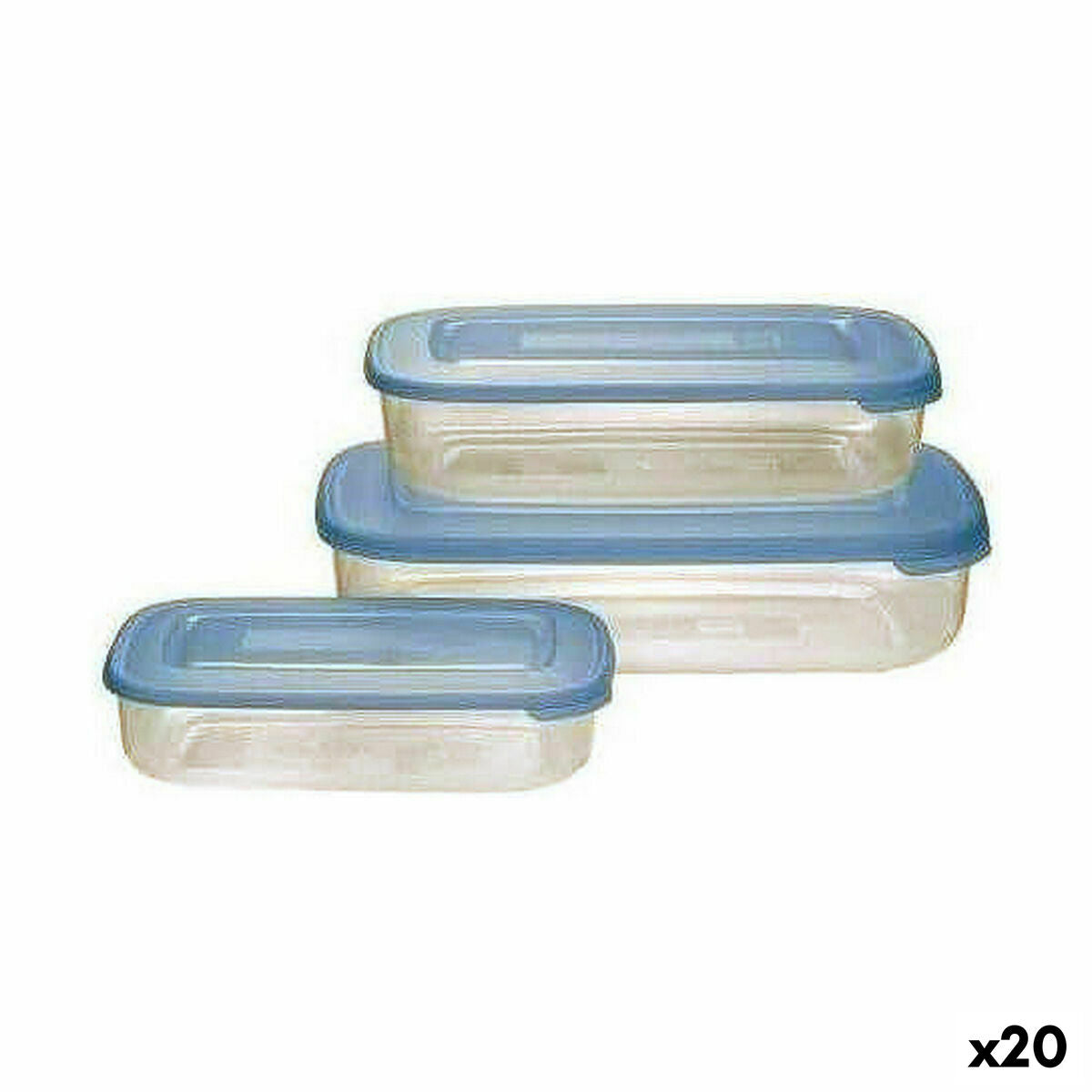 Lancheira Tontarelli Family Azul Retangular 29,6 x 19,8 x 7,7 cm (20 Unidades) - EcoNest