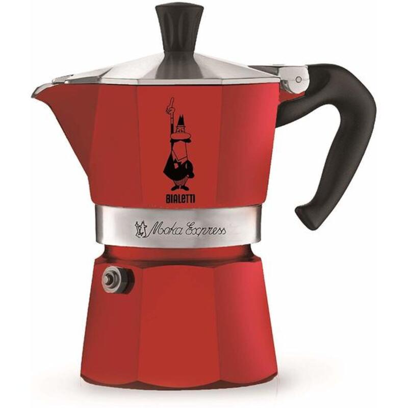 Cafeteira Italiana Bialetti Moka Vermelho 3 Kopjes Metal Alumínio (3 Unidades) - EcoNest