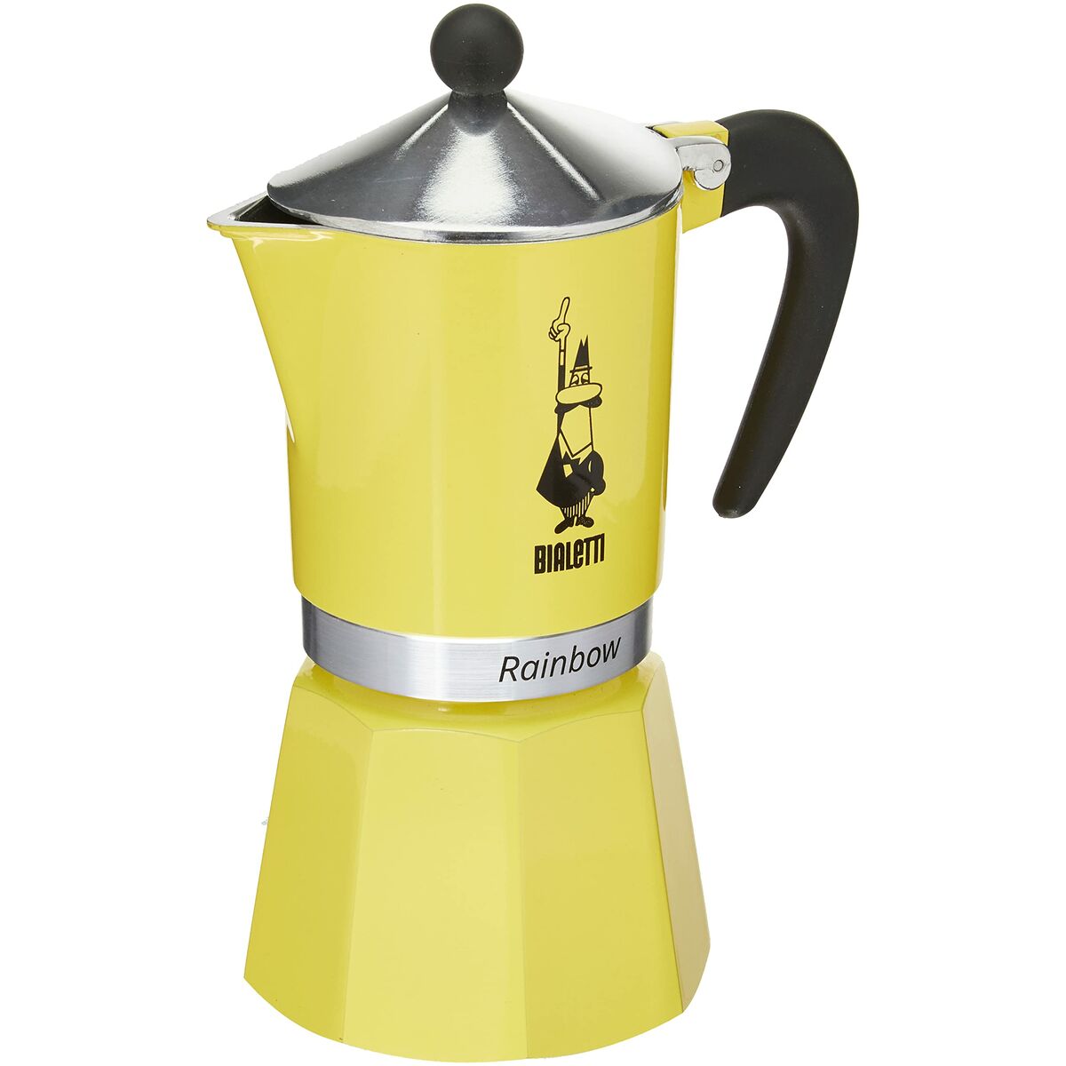 Cafeteira Italiana Bialetti Rainbow Amarelo Metal Alumínio 300 ml 6 Copos - EcoNest