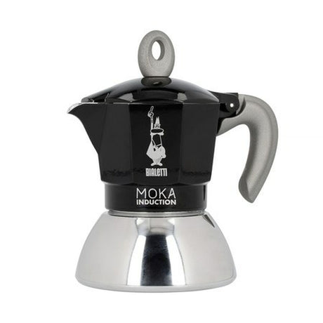 Cafeteira Italiana Bialetti Moka Induction Preto Metal Aço inoxidável Alumínio 100 ml 2 Kopjes - EcoNest