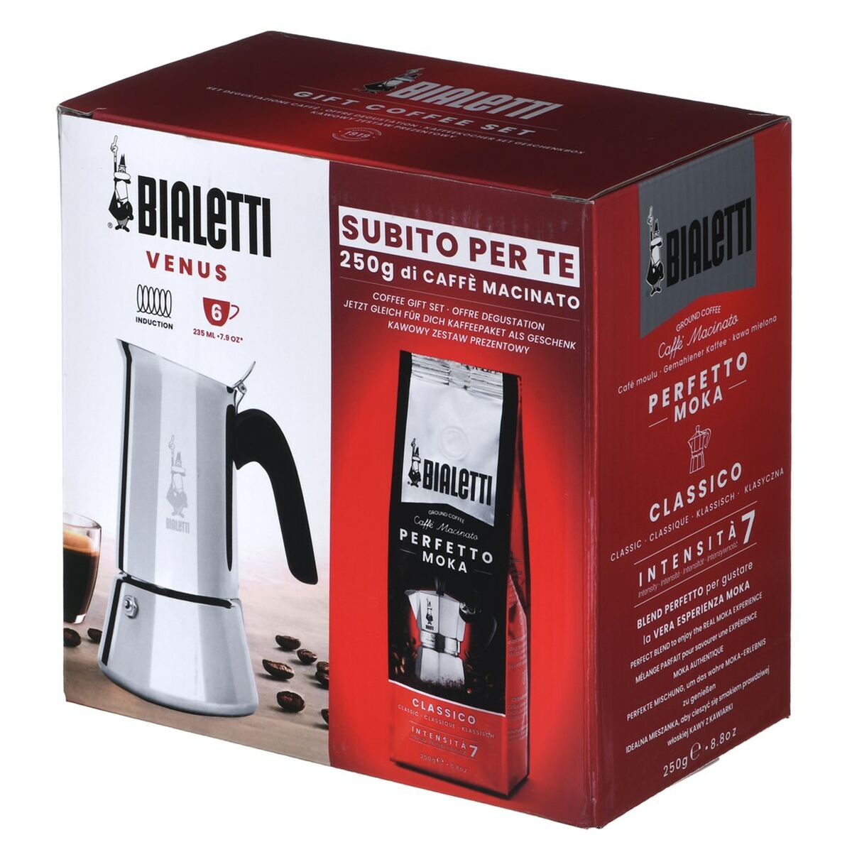 Cafeteira Italiana Bialetti Prateado Aço inoxidável 240 ml 6 Copos - EcoNest