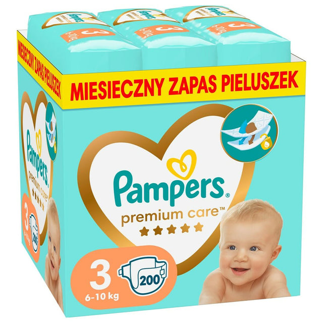 Fraldas descartáveis Pampers 3 (200 Unidades) - EcoNest