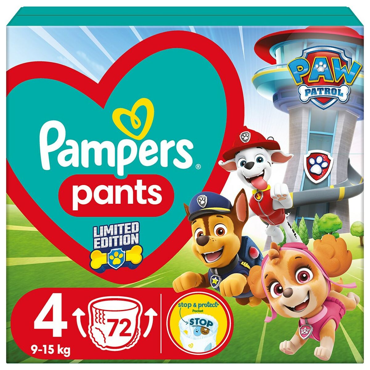 Fraldas descartáveis Pampers Paw Patrol 9-15 kg 4 (72 Unidades) - EcoNest