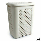 Cesto da Roupa Tontarelli Arianna Com tampa Bege 43,5 x 33,5 x 55 cm (6 Unidades) - EcoNest