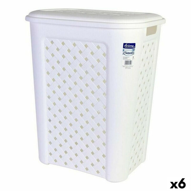 Cesto da Roupa Arianna Tontarelli 8105408_112 50 L Branco 44 x 35 x 55 cm (6 Unidades) - EcoNest