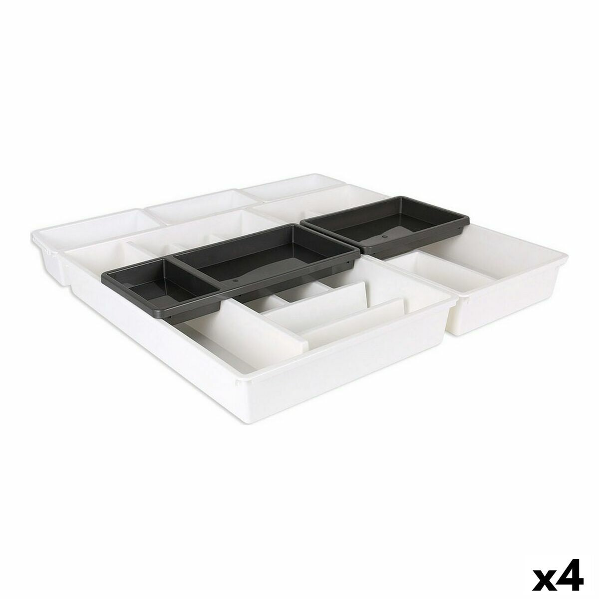 Organizador de Talheres Tontarelli Bella Branco 7 Peças 49,5 x 49,2 x 6,7 cm (4 Unidades) - EcoNest