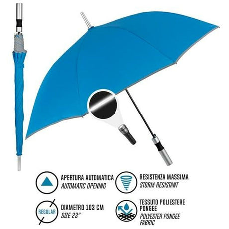 Guarda-Chuva Perletti 23" Com guarnição Refletor Azul Poliéster 103 cm - EcoNest