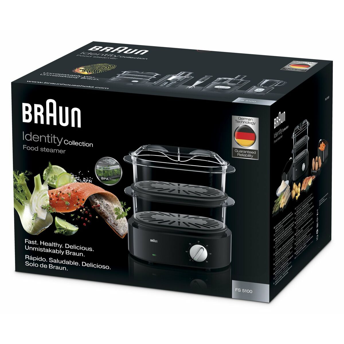 Vaporizador de ar quente para alimentos Braun FS 5100 Preto 850 W 850 W - EcoNest