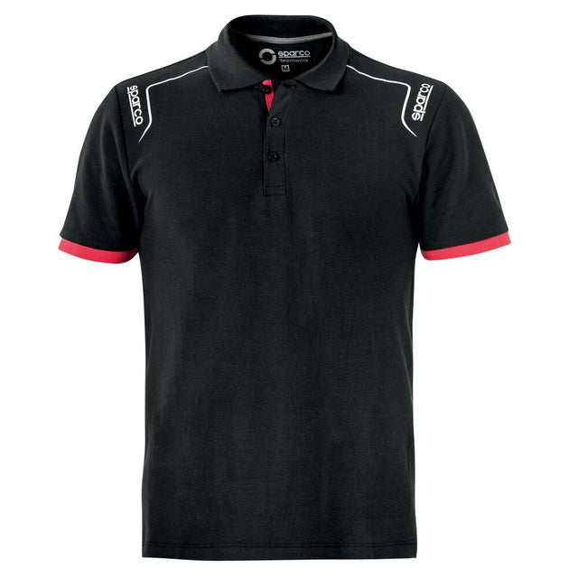 Polo de Manga Curta Sparco TECH STRETCH Preto M - EcoNest