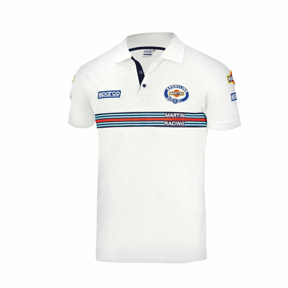 Polo de Manga Curta Homem Sparco Martini Racing Branco - EcoNest