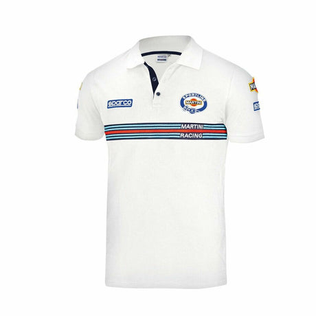 Polo de Manga Curta Homem Sparco Martini Racing Branco - EcoNest
