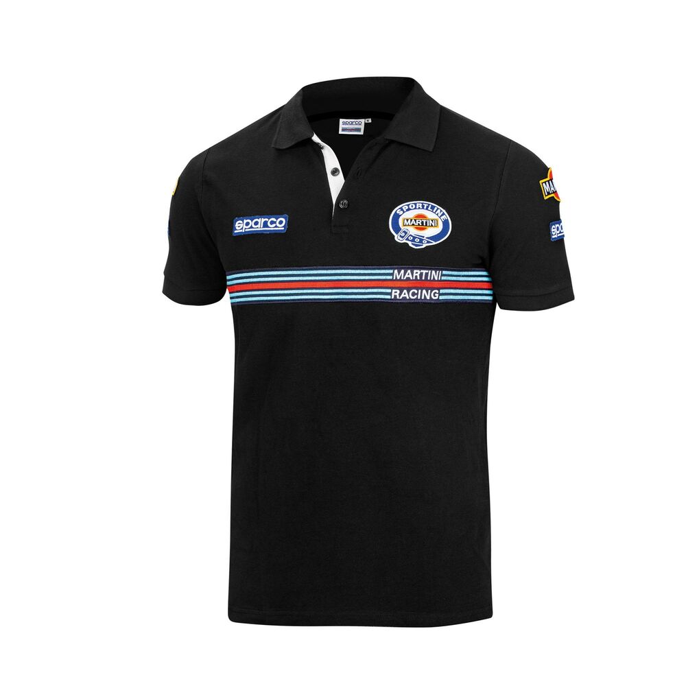 Polo de Manga Curta Homem Sparco Martini Racing Preto (Tamanho M) - EcoNest