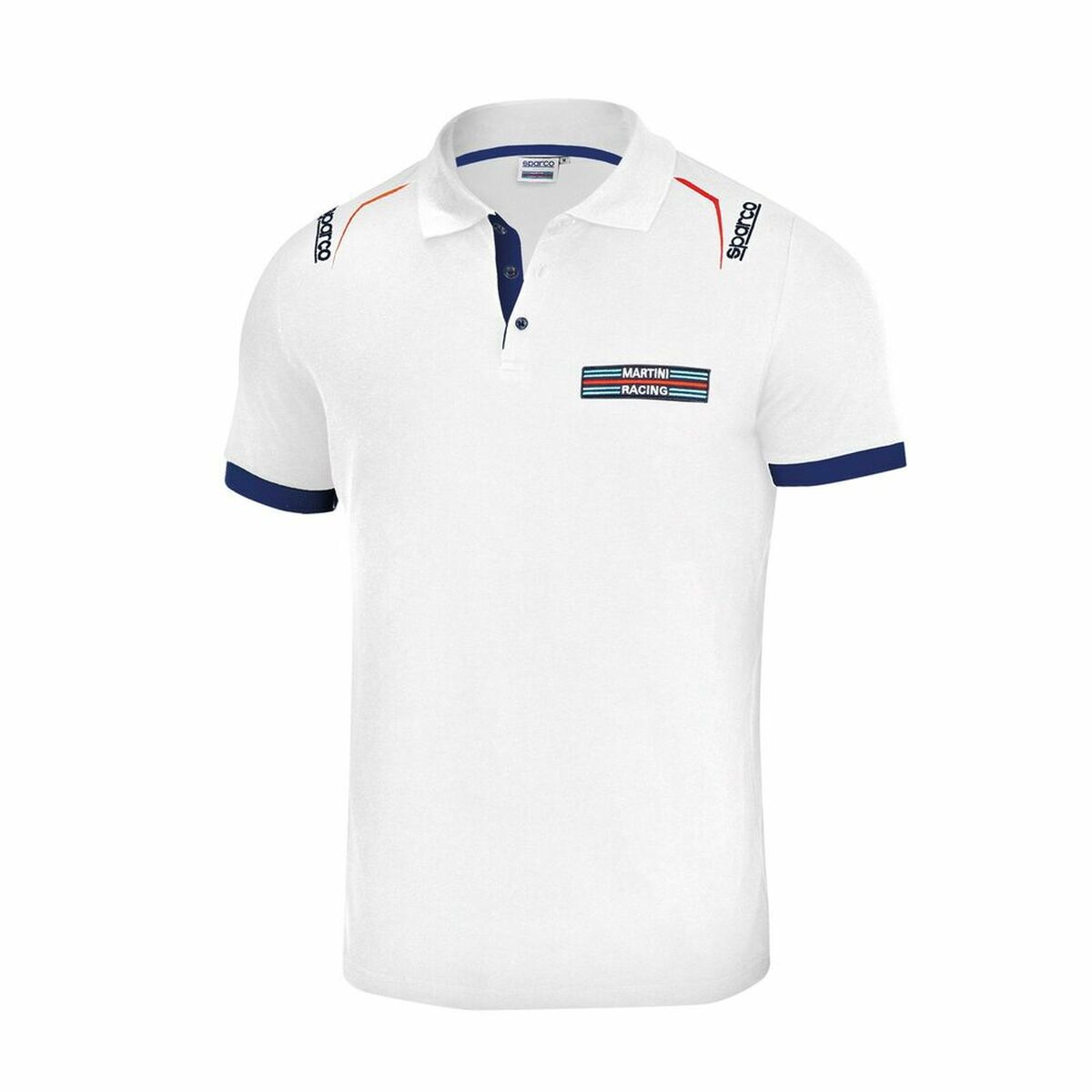 Polo de Manga Curta Homem Sparco Martini Racing Branco - EcoNest
