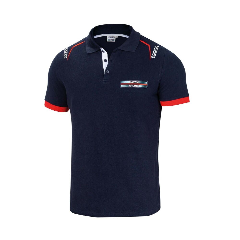 Polo de Manga Curta Homem Sparco Martini Racing Azul Marinho