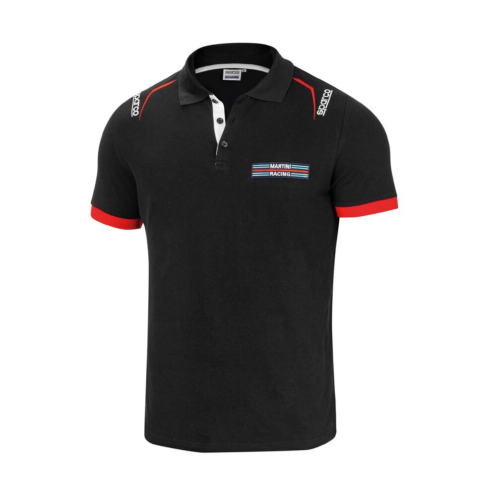 Polo de Manga Curta Sparco MARTINI-R L Preto - EcoNest