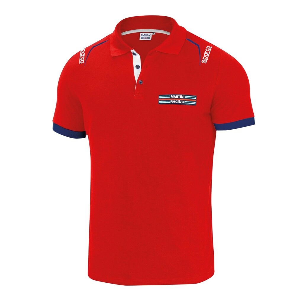 Polo de Manga Curta Homem Sparco Martini Racing Vermelho (Tamanho M) - EcoNest