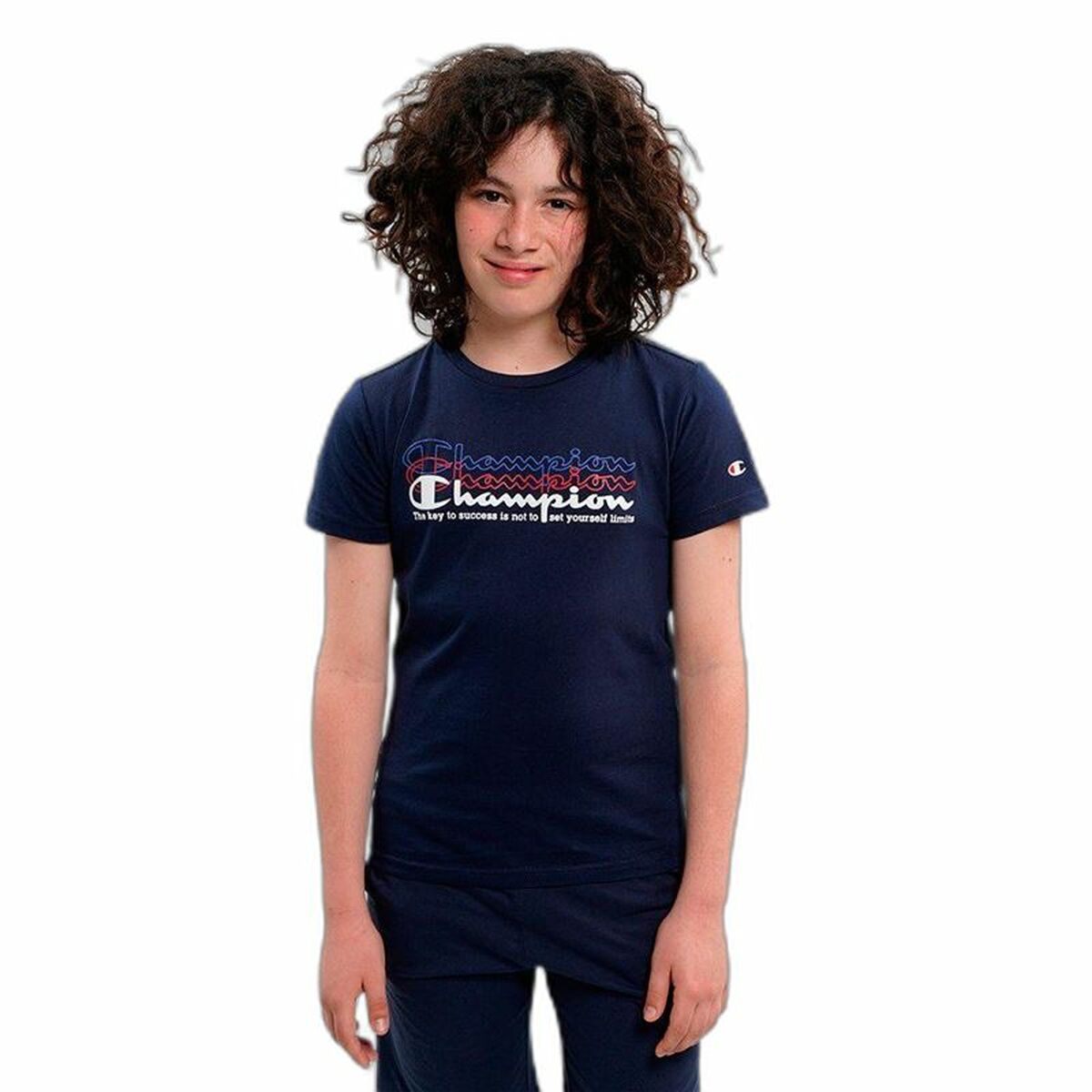 Camisola de Manga Curta Criança Champion Crewneck Azul - EcoNest