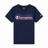 Camisola de Manga Curta Criança Champion Crewneck Azul - EcoNest