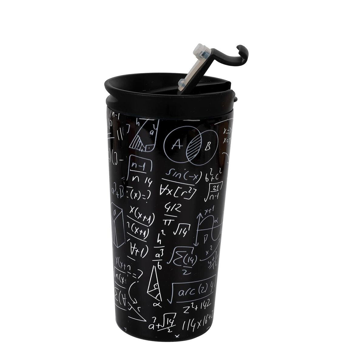 Caneca Térmica com Tampa iTotal Mathematics Parede dupla Preto Aço inoxidável 350 ml - EcoNest