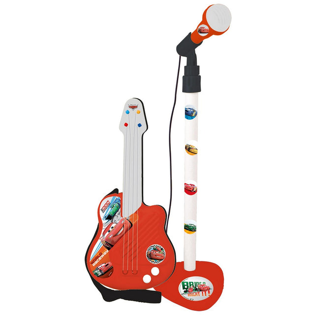 Brinquedo musical Cars Microfone Guitarra Infantil Vermelho - EcoNest