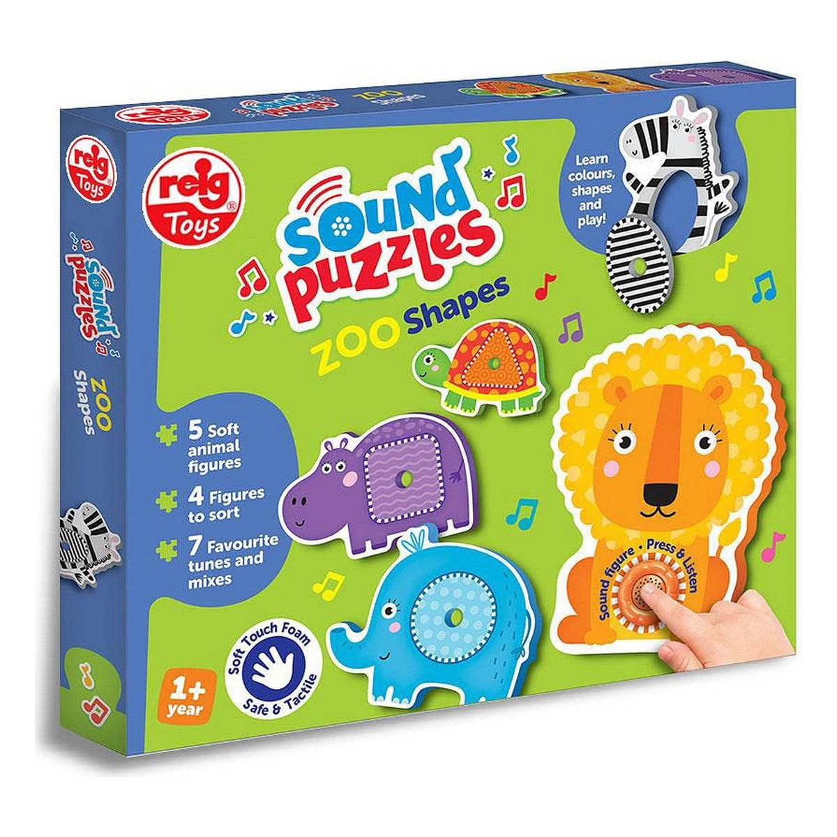 Puzzle Infantil Reig Zoo Shapes animais Musical Quinta - EcoNest