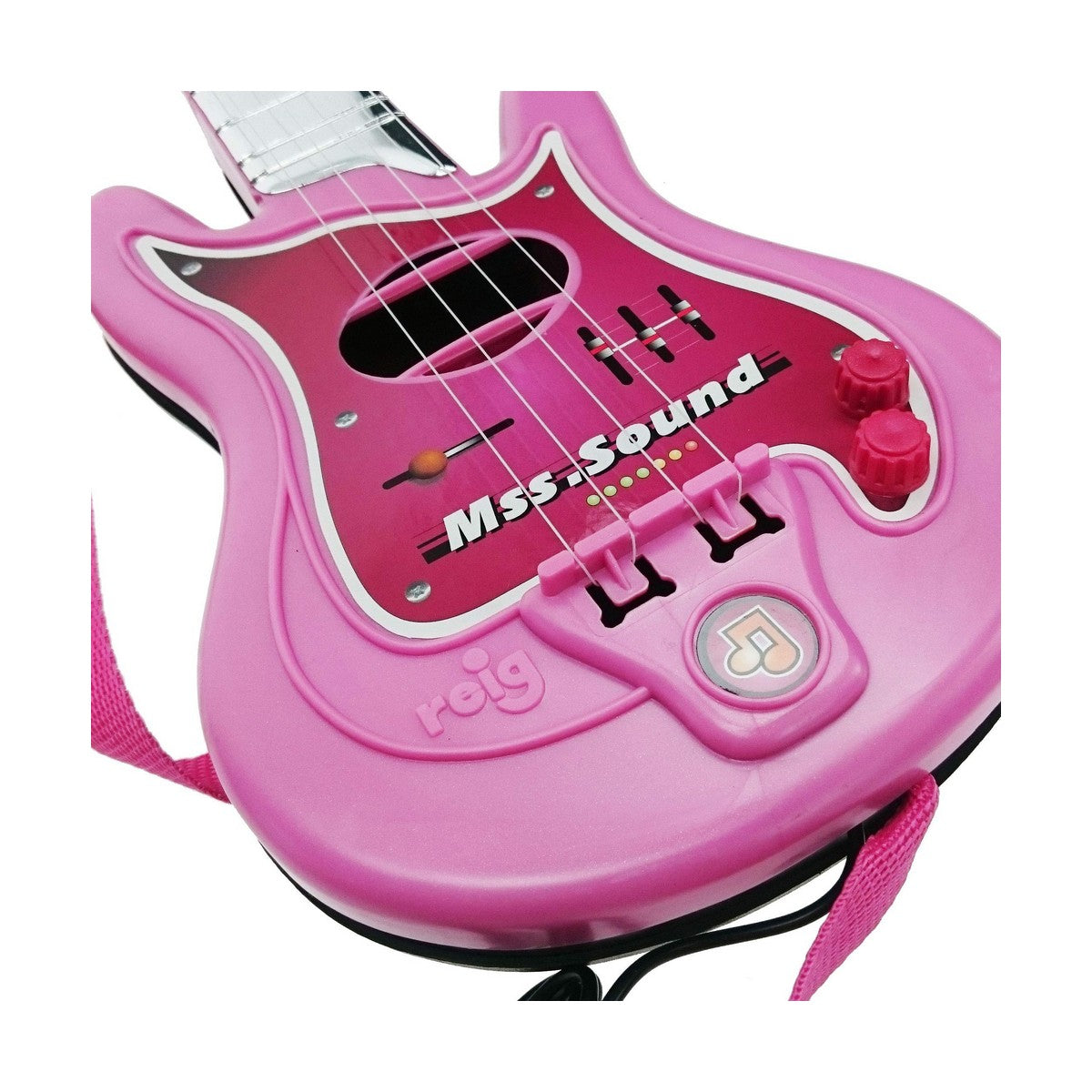 Guitarra Infantil Reig Microfone Cor de Rosa - EcoNest