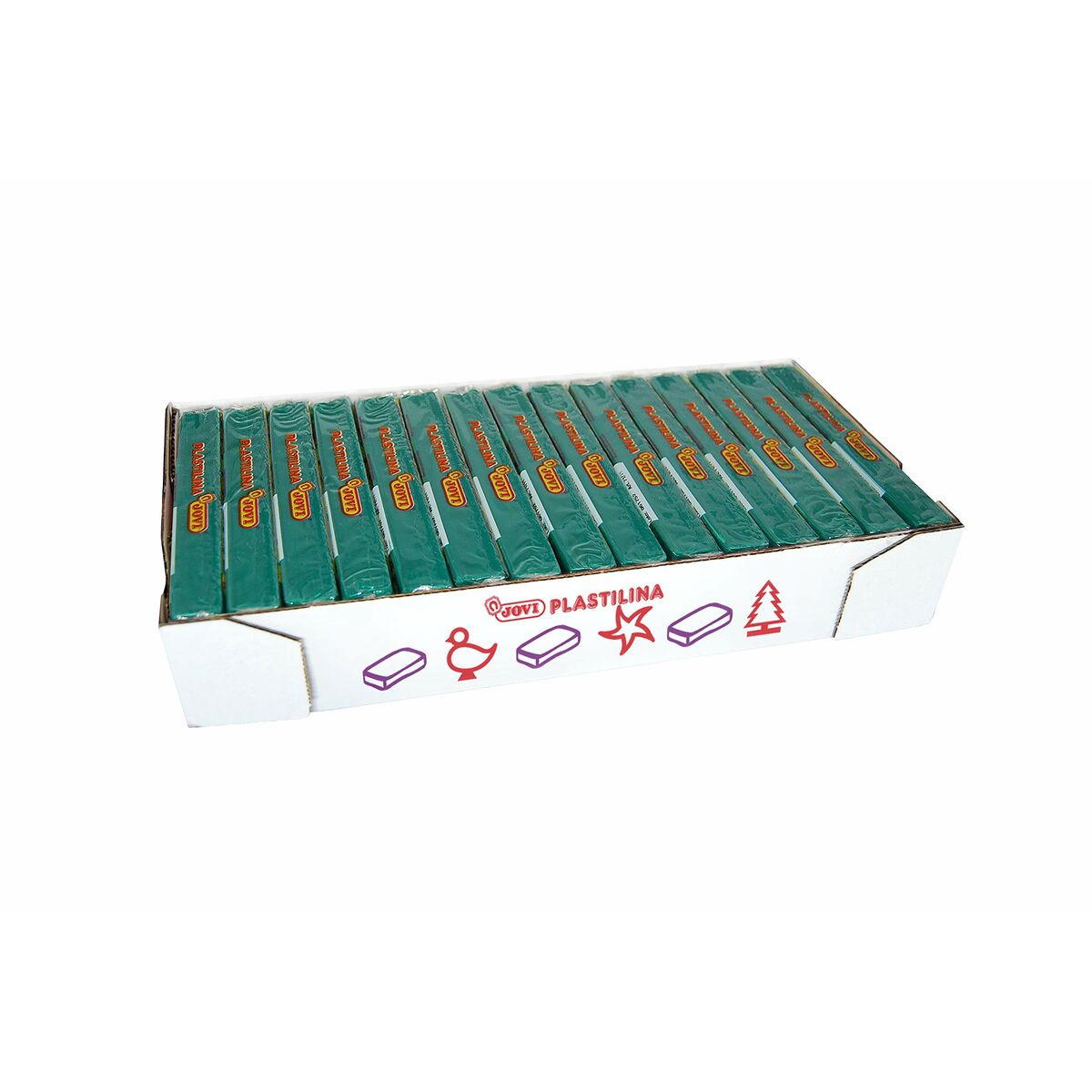 Barras de plasticina Jovi School 150 g Verde-escuro (15 Peças) - EcoNest