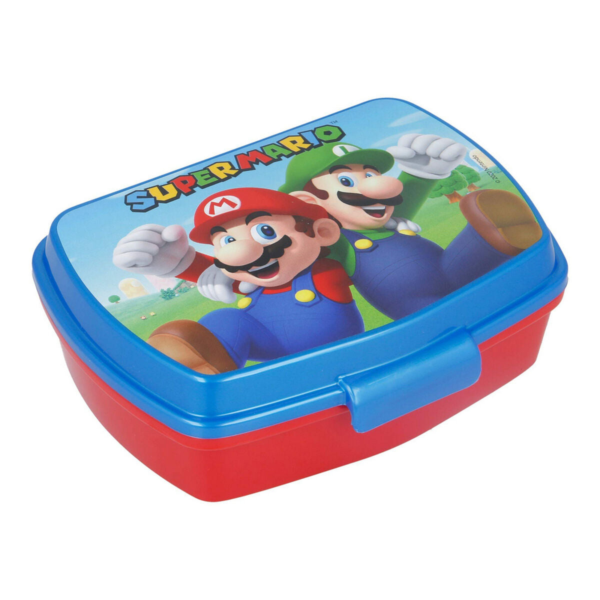 Caixa Sanduíche Super Mario Plástico Vermelho Azul (17 x 5.6 x 13.3 cm)