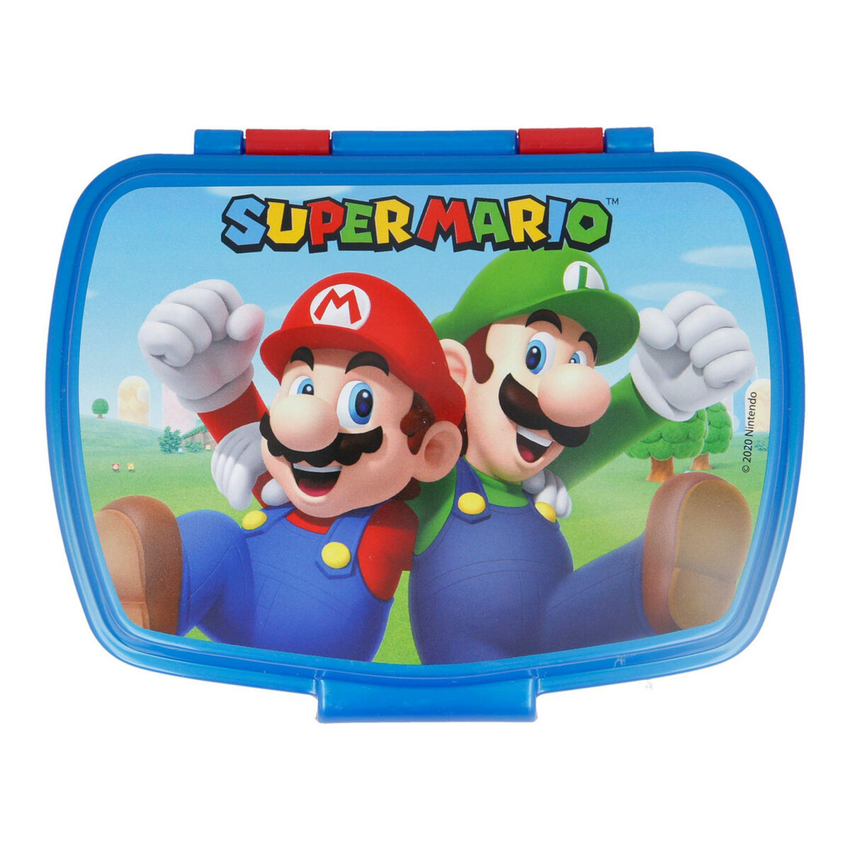 Caixa Sanduíche Super Mario Plástico Vermelho Azul (17 x 5.6 x 13.3 cm)