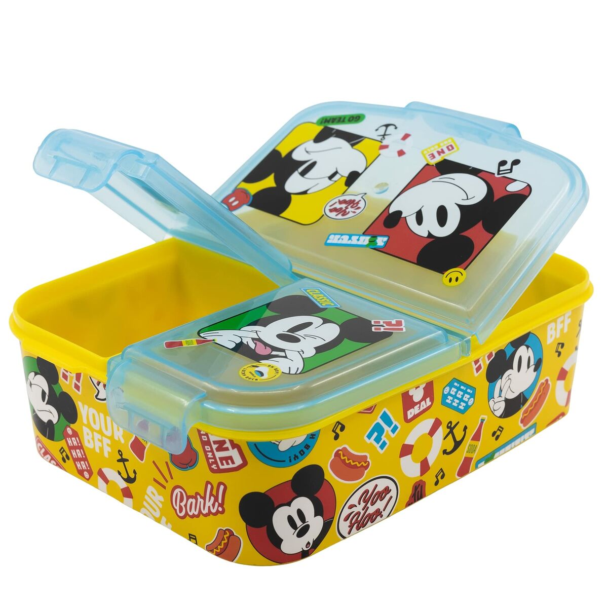 Lancheira com Compartimentos Mickey Mouse Fun-Tastic 19,5 x 16,5 x 6,7 cm Polipropileno - EcoNest