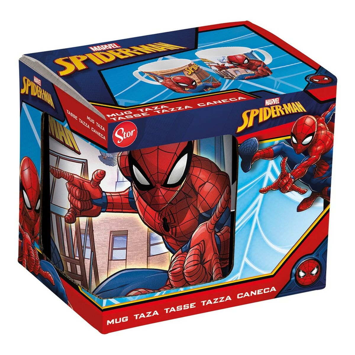Caneca Spiderman Great Power Cerâmica Vermelho Azul (11.7 x 10 x 8.7 cm) (350 ml) - EcoNest