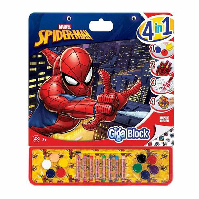 Bloco com Desenhos para Colorir Spiderman Giga Block 4 em 1 35 x 41 cm - EcoNest