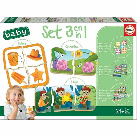 Puzzle Educa 3 em 1 Multicolor - EcoNest