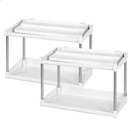 Organizador para o Armário de Cozinha Max Home Branco 2 Prateleiras 2 Unidades 37,5 x 25,5 x 19 cm - EcoNest