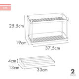 Organizador para o Armário de Cozinha Max Home Branco 2 Prateleiras 2 Unidades 37,5 x 25,5 x 19 cm - EcoNest