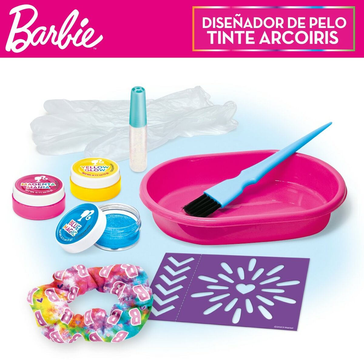 Conjunto de Cabeleireiro Barbie Rainbow Tie Cabelo com madeixas Multicolor - EcoNest