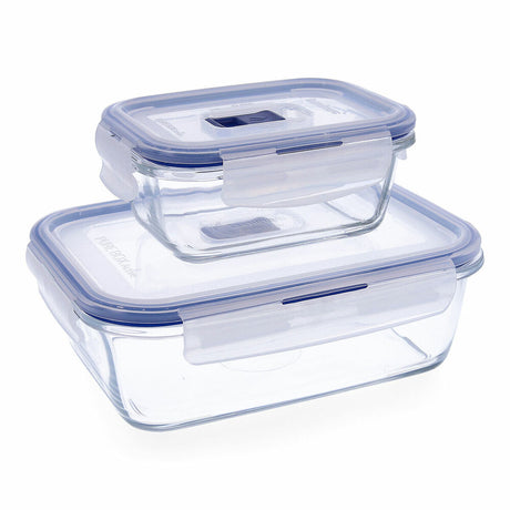 Conjunto de Lancheiras Luminarc Pure Box Cristal Duas cores (2 Peças) - EcoNest