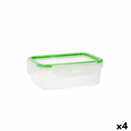 Lancheira Quid Greenery 1 L Transparente Plástico 13 x 18 x 6,8 cm - 1 L (4 Unidades) (Pack 4x) - EcoNest