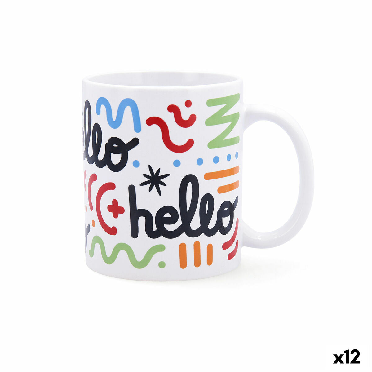 Kop Quid Hello Banda desenhada Multicolor Cerâmica 330 ml (12 Unidades) - EcoNest