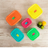 Lancheira Hermética Luminarc Pure Box Holy Amarelo Vidro Quadrado 1,22 L (6 Unidades)