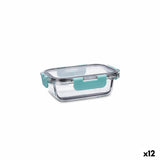 Lancheira Hermética Quid Purity Retangular 370 ml Transparente Vidro (12 Unidades) - EcoNest