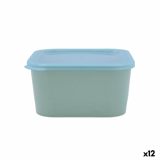 Lancheira Quadrada com Tampa Quid Inspira 1,3 L Verde Plástico (12 Unidades) - EcoNest