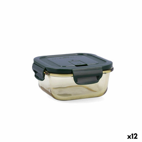 Lancheira Hermética Bidasoa Infinity Quadrado 520 ml Amarelo Vidro (12 Unidades) - EcoNest