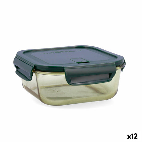 Lancheira Hermética Bidasoa Infinity Quadrado 1,1 L Amarelo Vidro (12 Unidades) - EcoNest