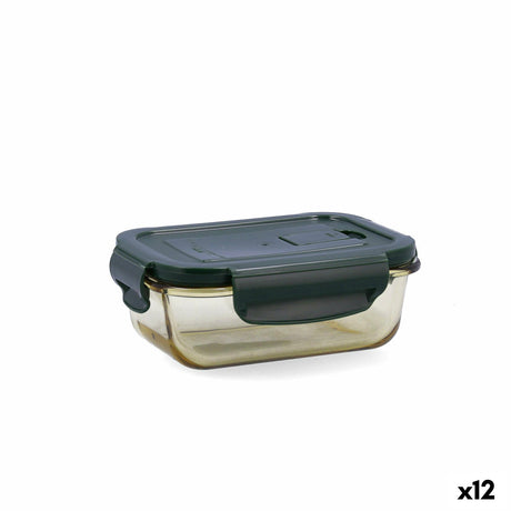Lancheira Hermética Bidasoa Infinity Retangular 370 ml Amarelo Vidro (12 Unidades) - EcoNest